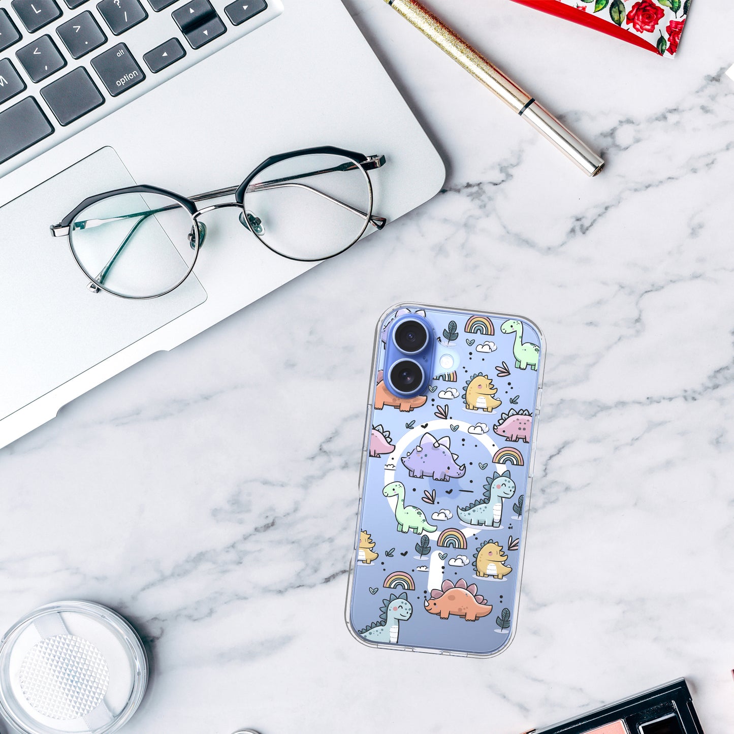 iPhone 17 Case, Anti-Scratch Clear Case - Cute Dino