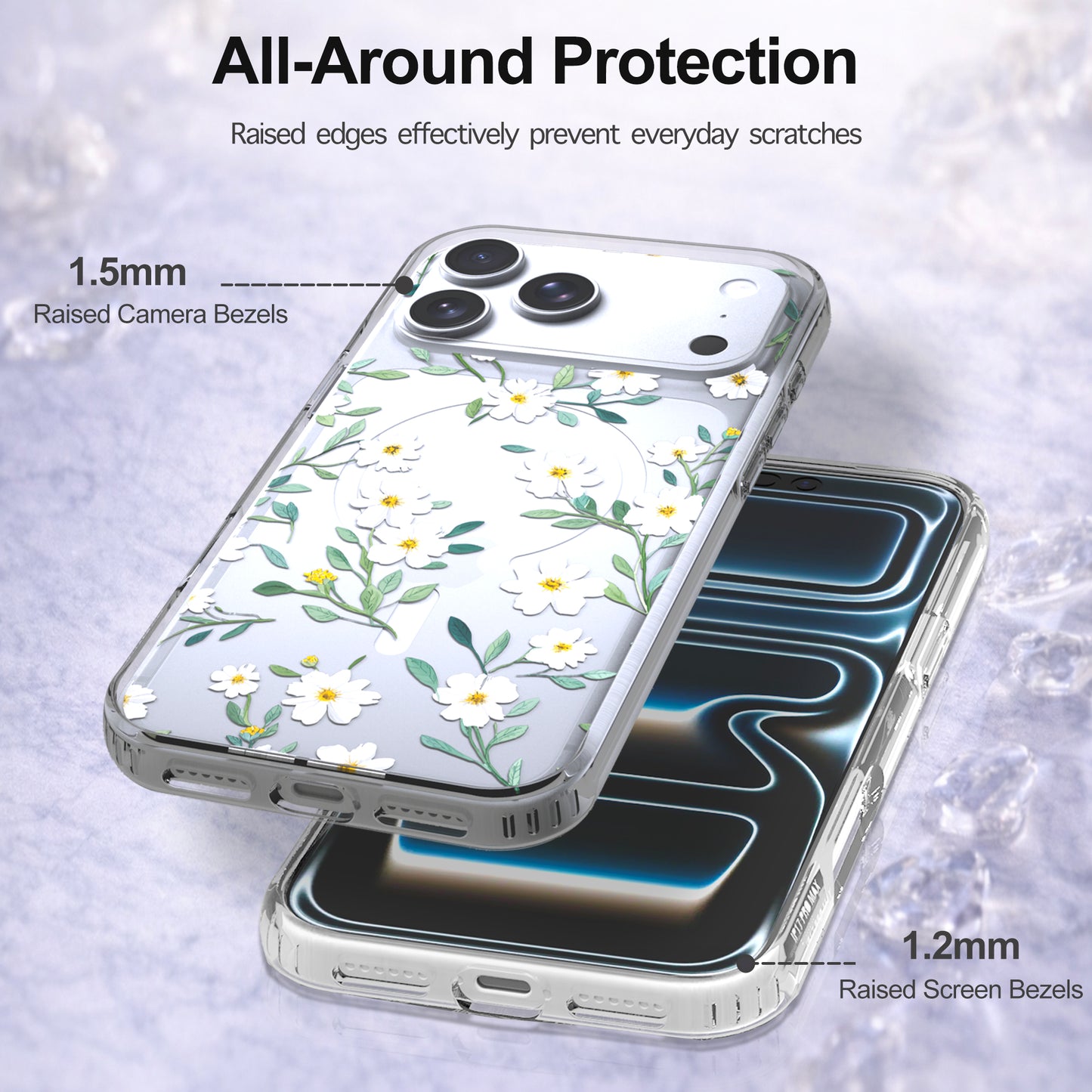 iPhone 17 Pro Max Case, Anti-Scratch Clear Case - Cute Daisy Flower