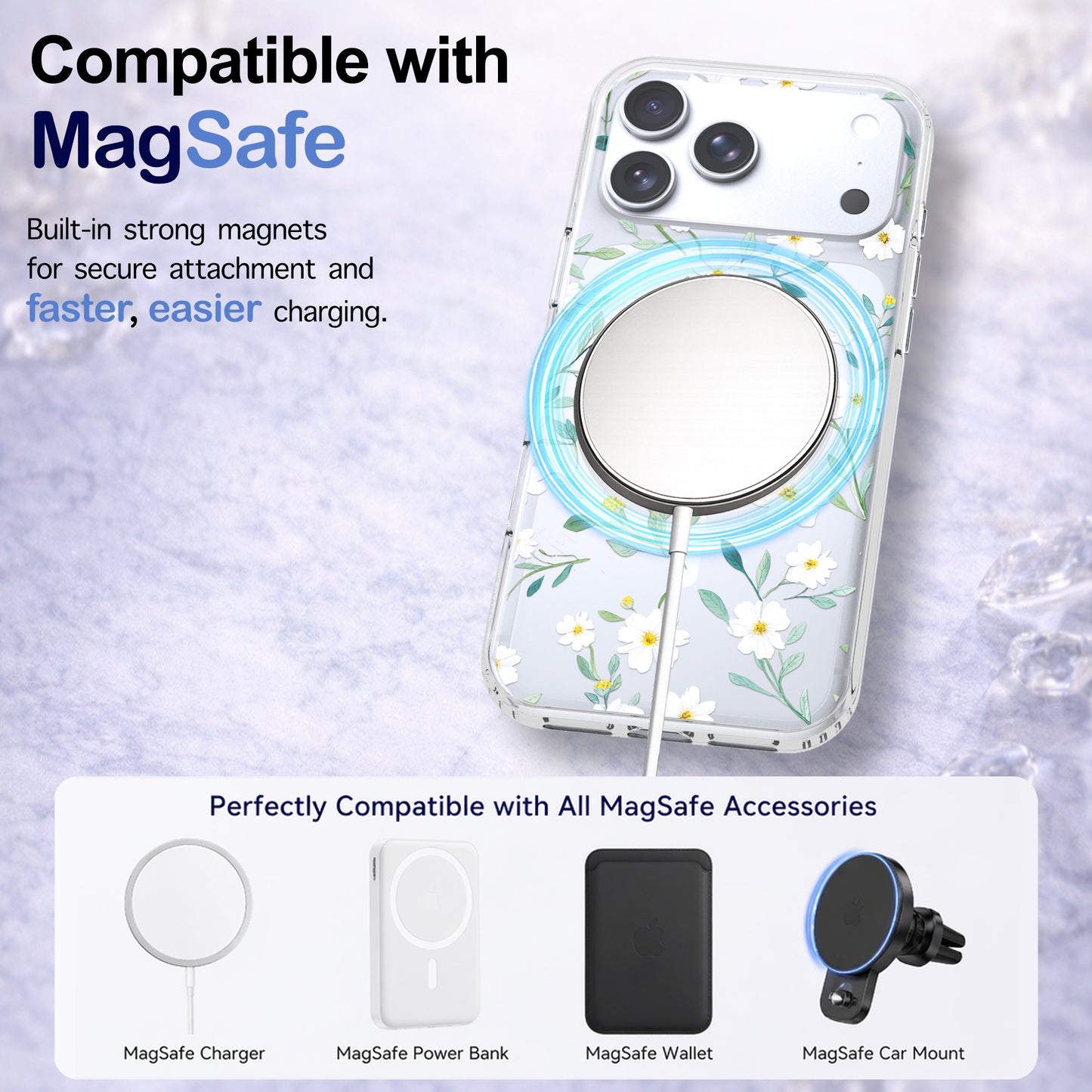 iPhone 17 Pro Max Case, Anti-Scratch Clear Case - Cute Daisy Flower