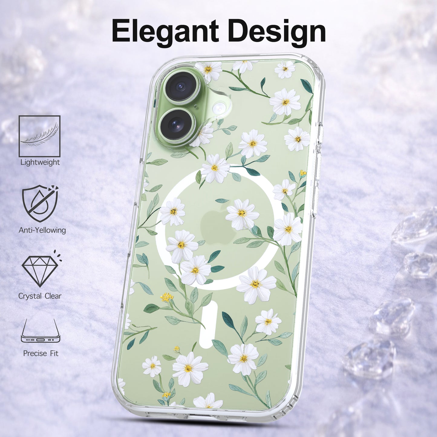 iPhone 17 Case, Anti-Scratch Clear Case - Cute Daisy Flower