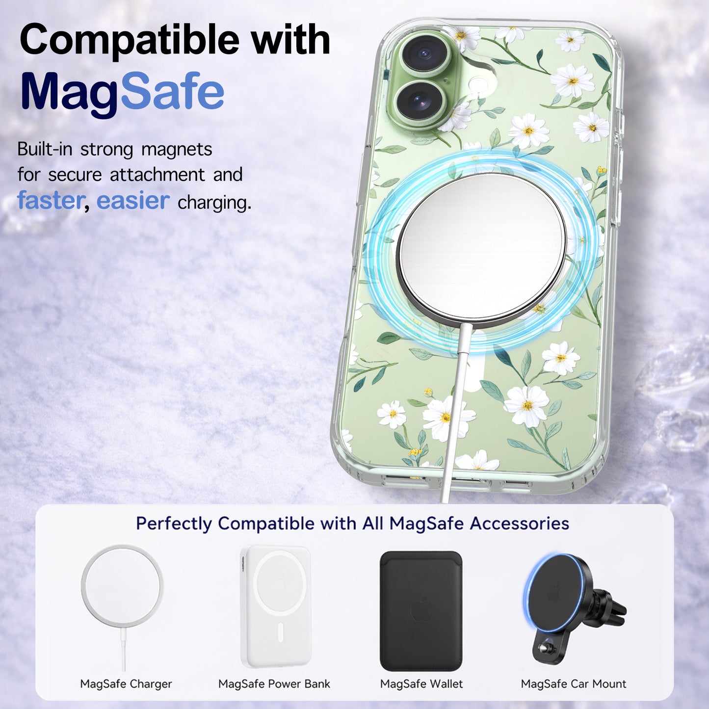 iPhone 17 Case, Anti-Scratch Clear Case - Cute Daisy Flower