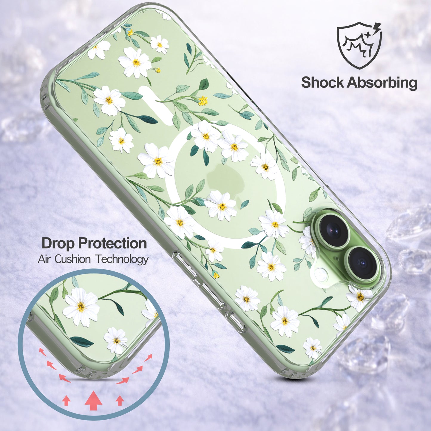 iPhone 17 Case, Anti-Scratch Clear Case - Cute Daisy Flower