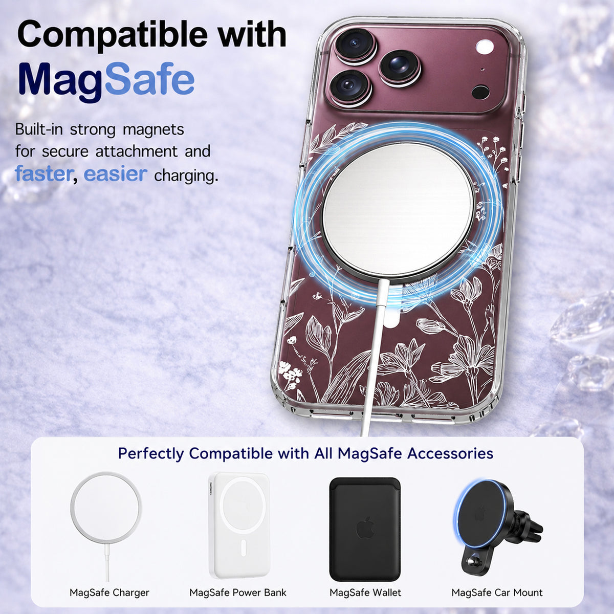iPhone 18 Pro Max Case, Anti-Scratch Clear Case - Minimalist White Floral