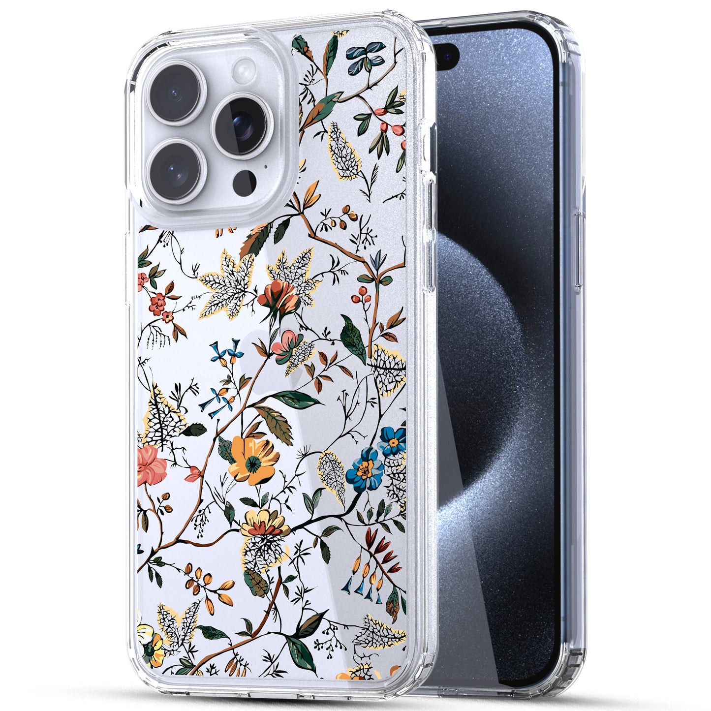 iPhone 15 Pro Case, Anti-Scratch Clear Case - Wild Floral Garden