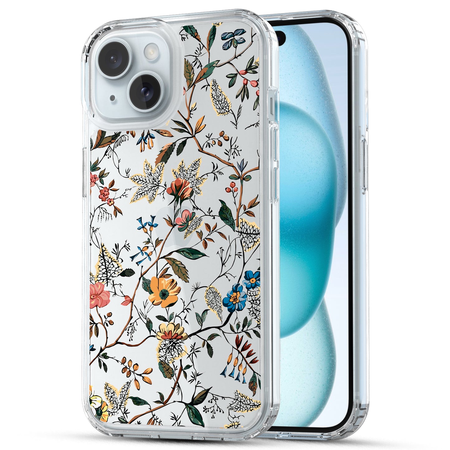 iPhone 15 Case, Anti-Scratch Clear Case - Wild Floral Garden