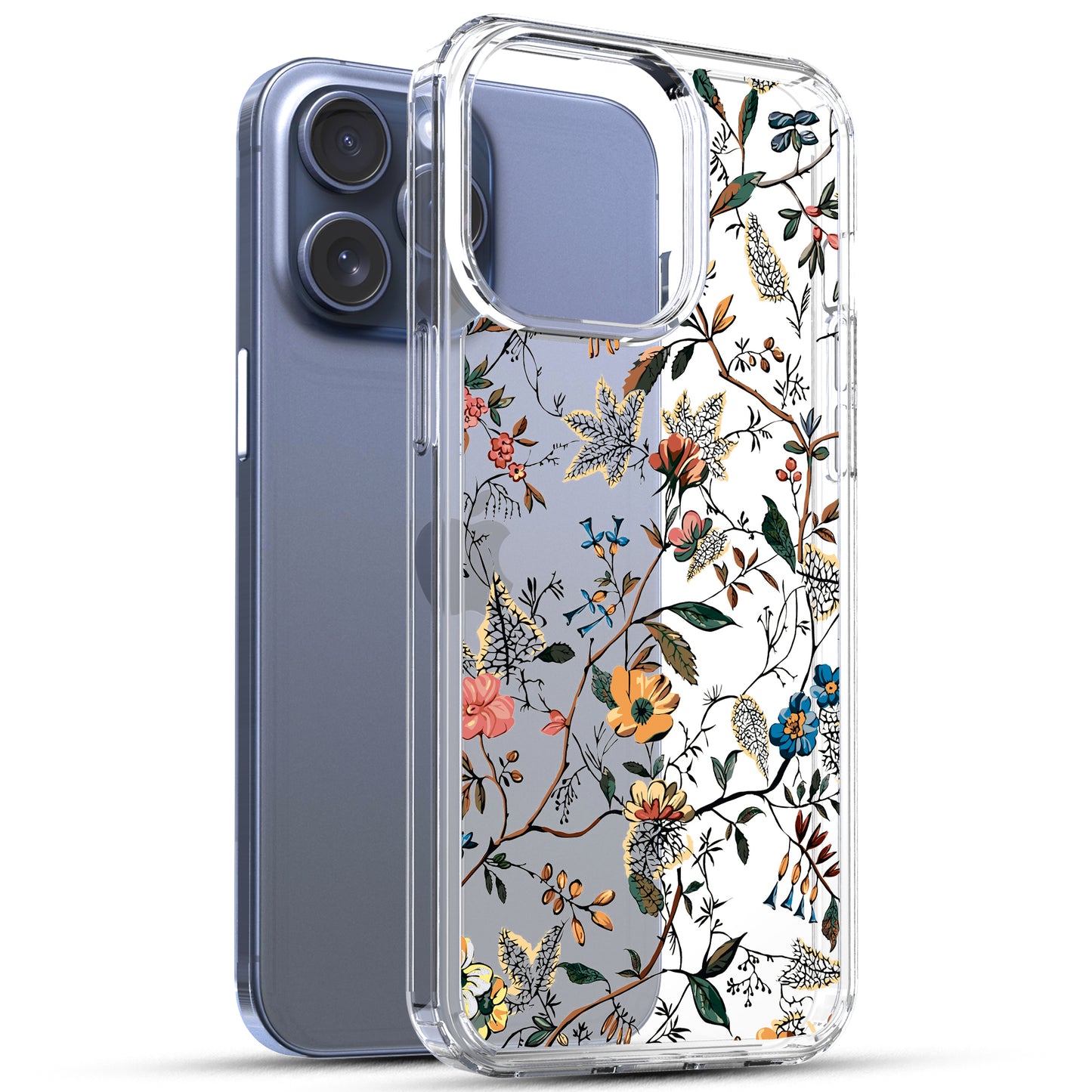 iPhone 15 Pro Case, Anti-Scratch Clear Case - Wild Floral Garden