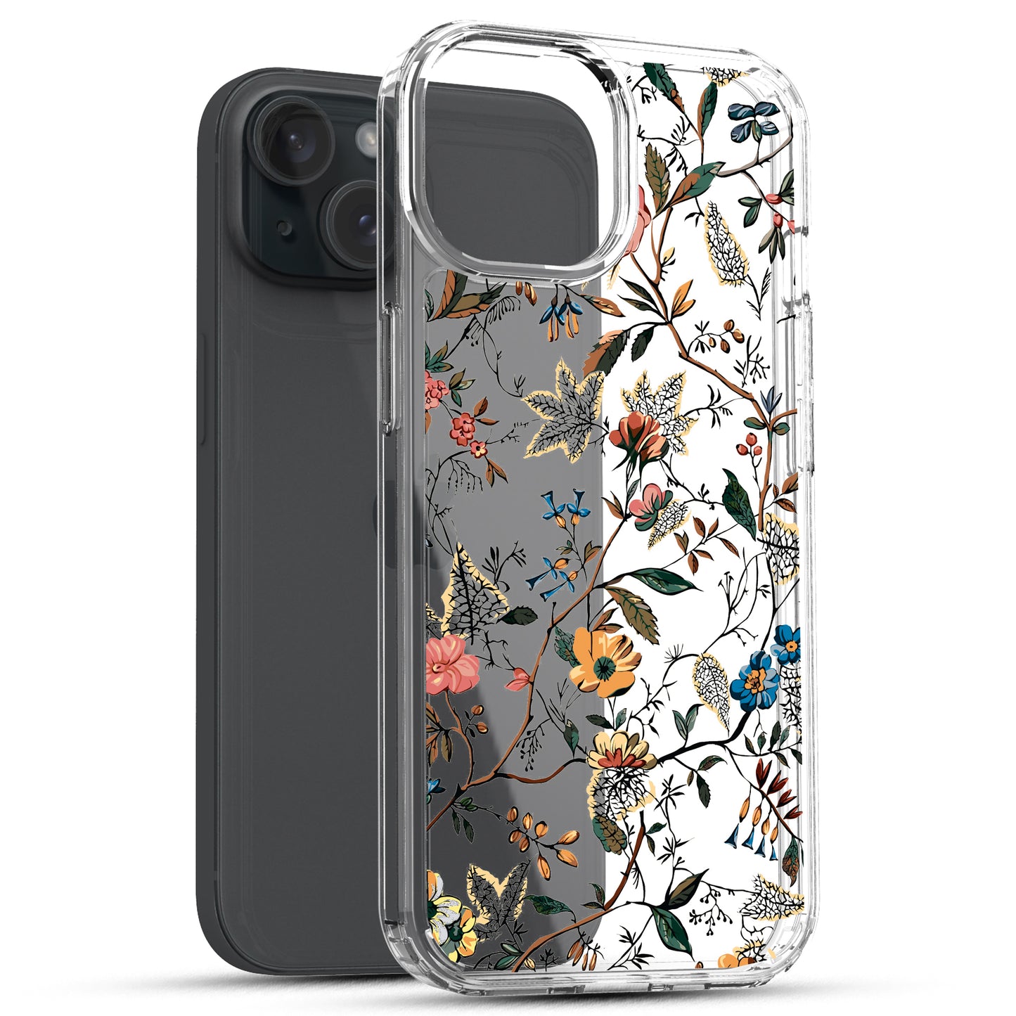 iPhone 15 Case, Anti-Scratch Clear Case - Wild Floral Garden