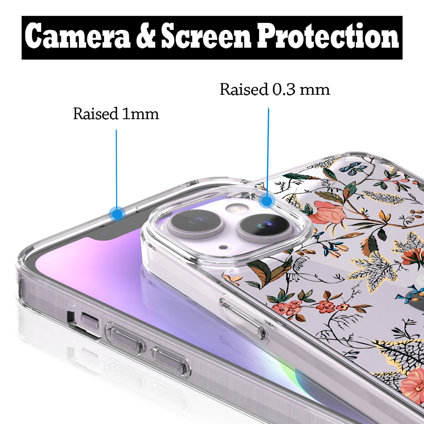 iPhone 14 Case, Anti-Scratch Clear Case - Wild Floral Garden