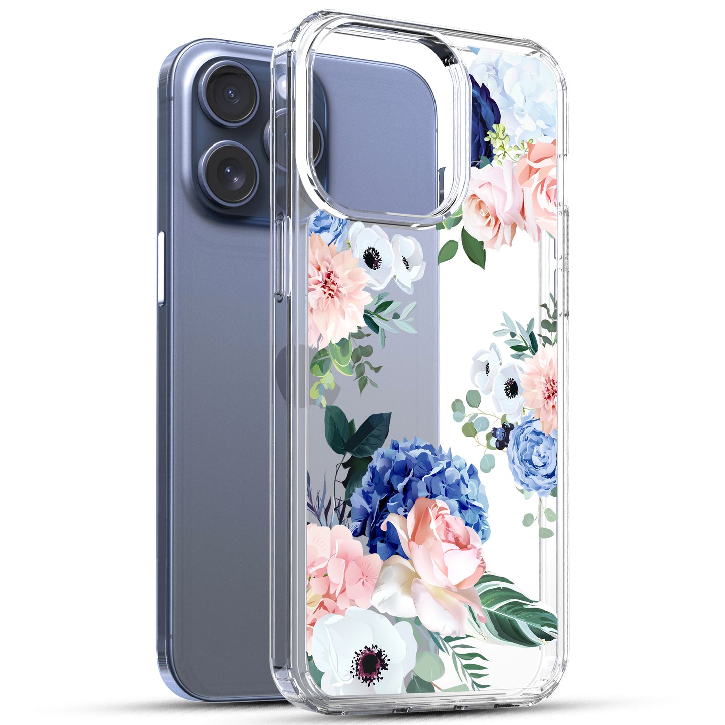 iPhone 15 Pro Case, Anti-Scratch Clear Case - Flower Bouquet