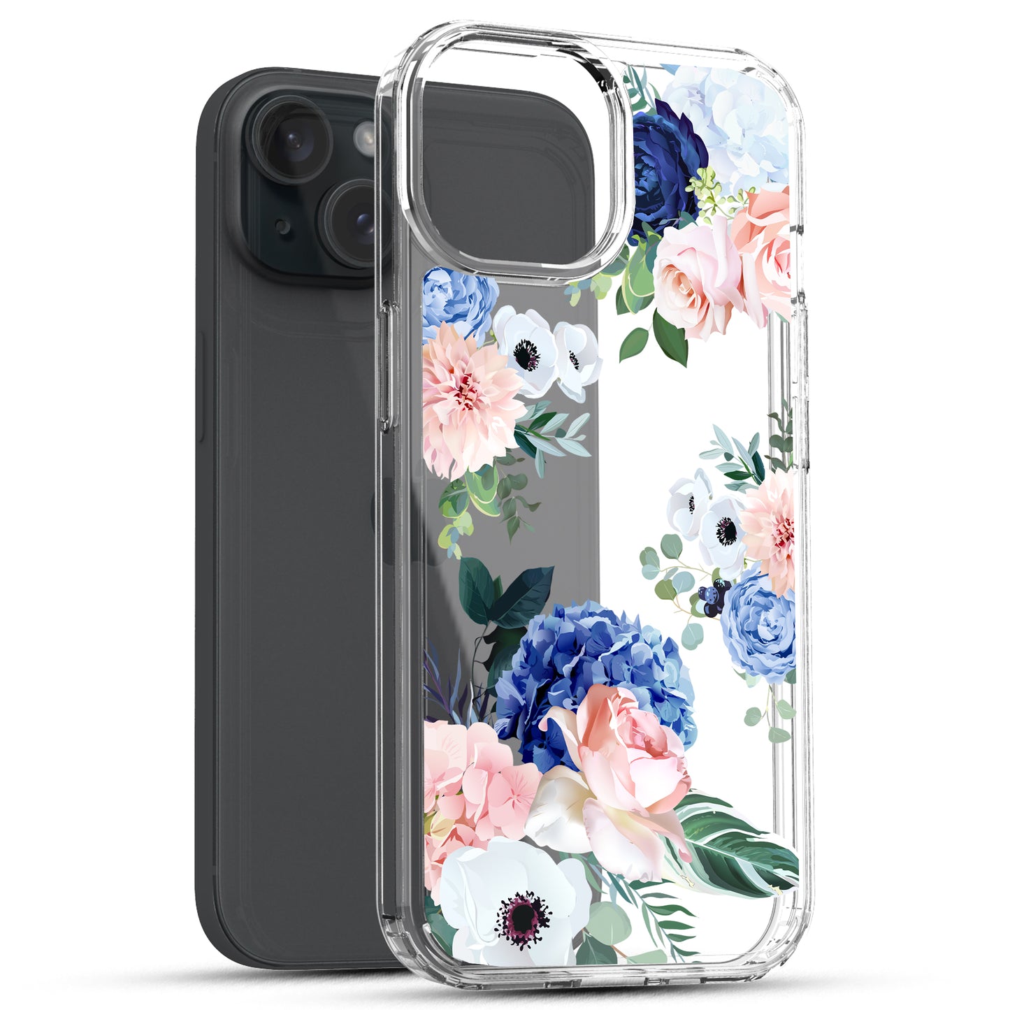 iPhone 15 Case, Anti-Scratch Clear Case - Flower Bouquet