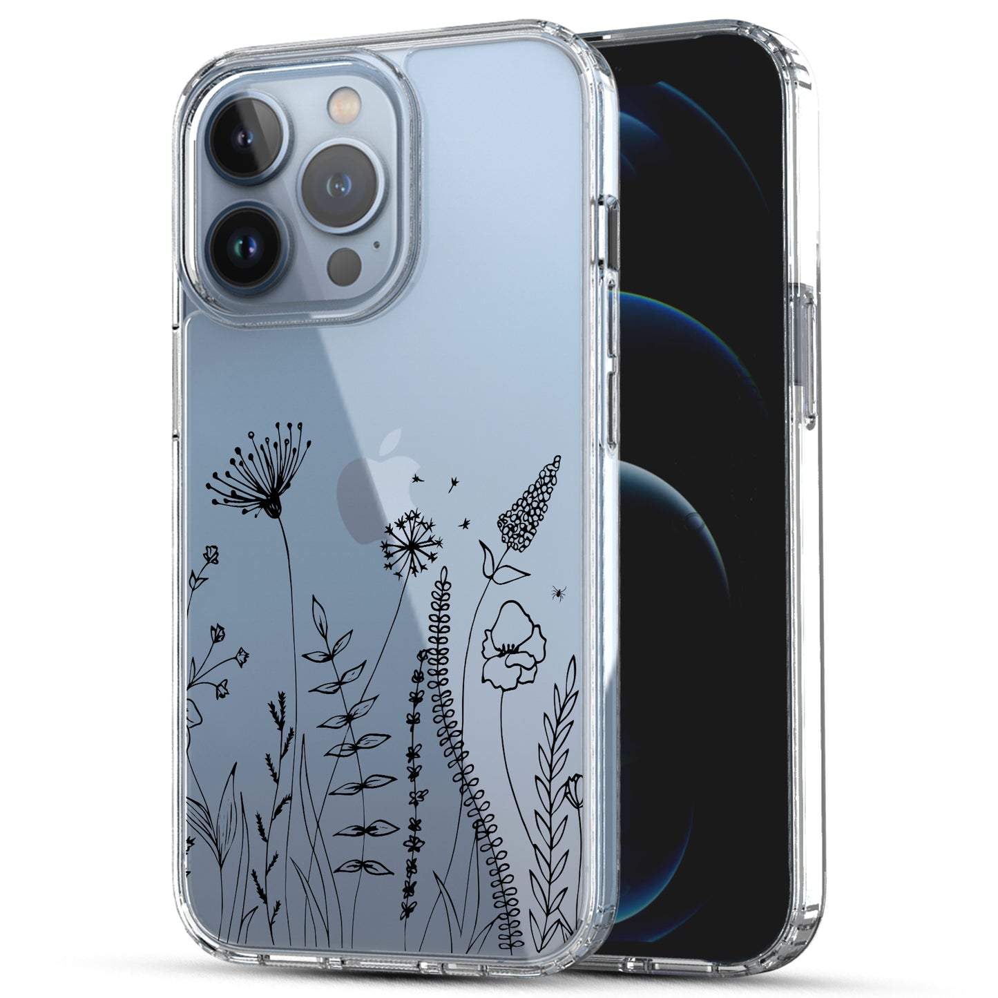 iPhone 13 Pro Max Case, Anti-Scratch Clear Case - Flower Garden