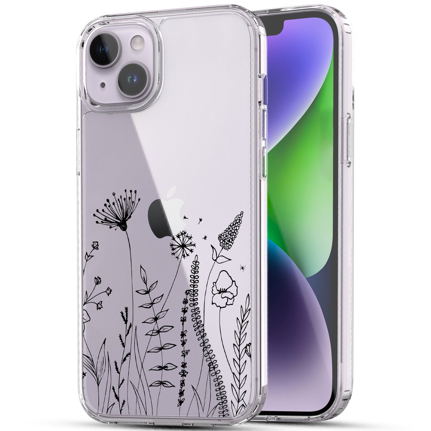 iPhone 14 Case, Anti-Scratch Clear Case - Flower Garden