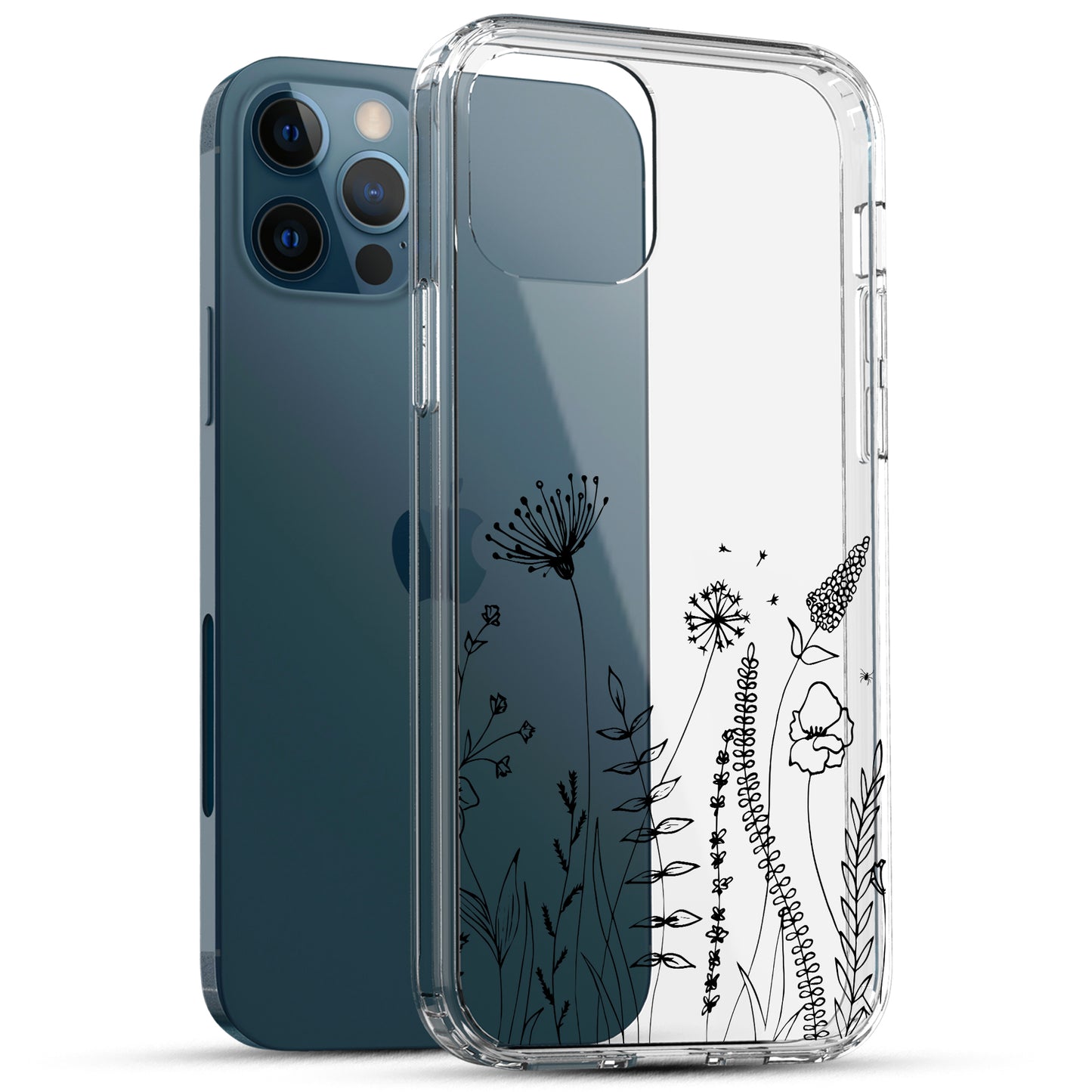 iPhone 12 / iPhone 12 Pro Case, Anti-Scratch Clear Case - Flower Garden