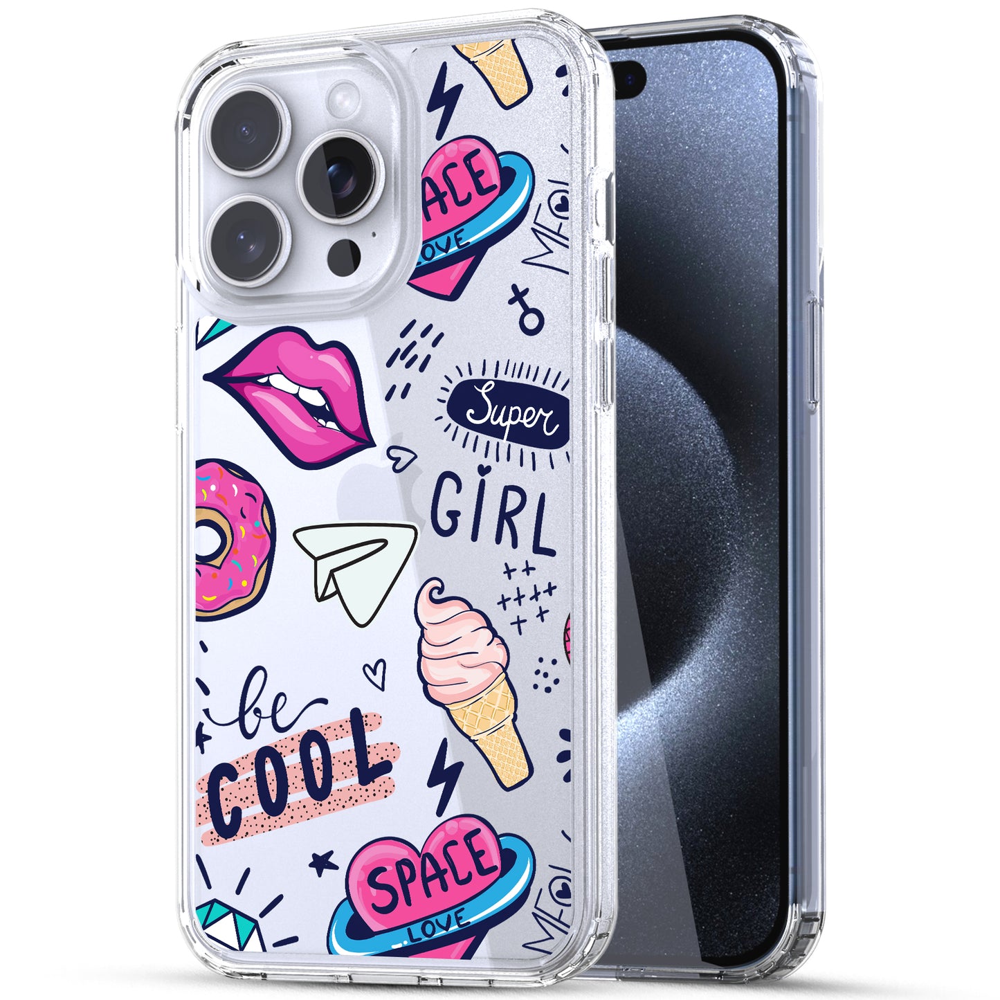 iPhone 15 Pro Case, Anti-Scratch Clear Case - Love Girl