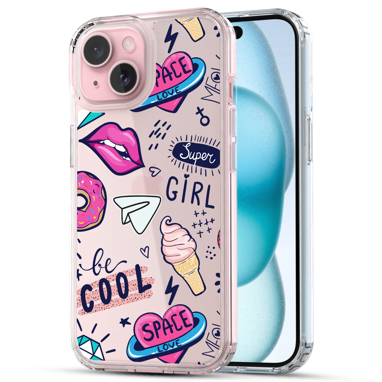 iPhone 15 Case, Anti-Scratch Clear Case - Love Girl