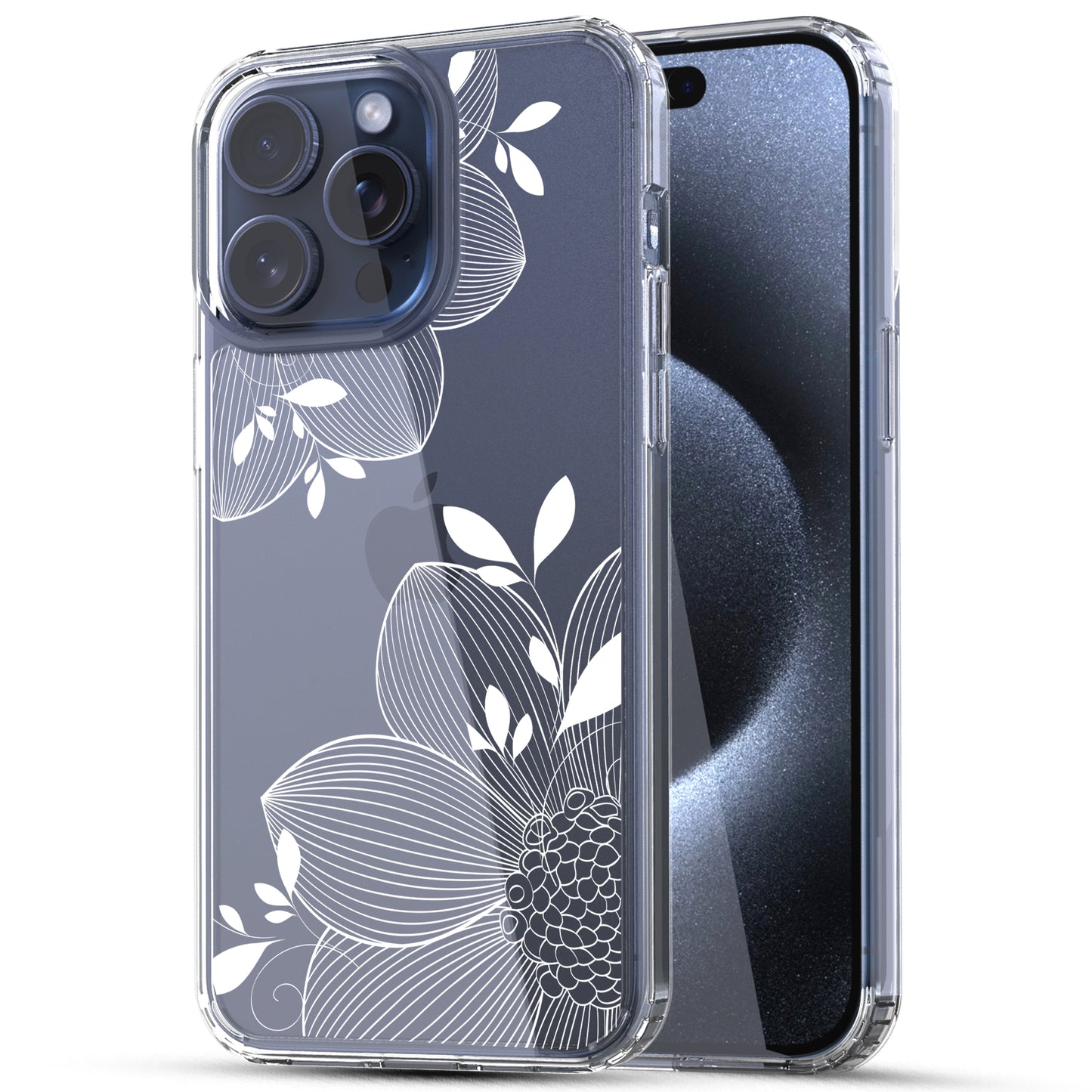 iPhone 15 Pro Max Case, Anti-Scratch Clear Case - Lace Sunflower