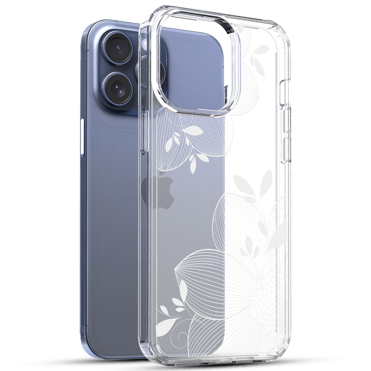 iPhone 15 Pro Max Case, Anti-Scratch Clear Case - Lace Sunflower