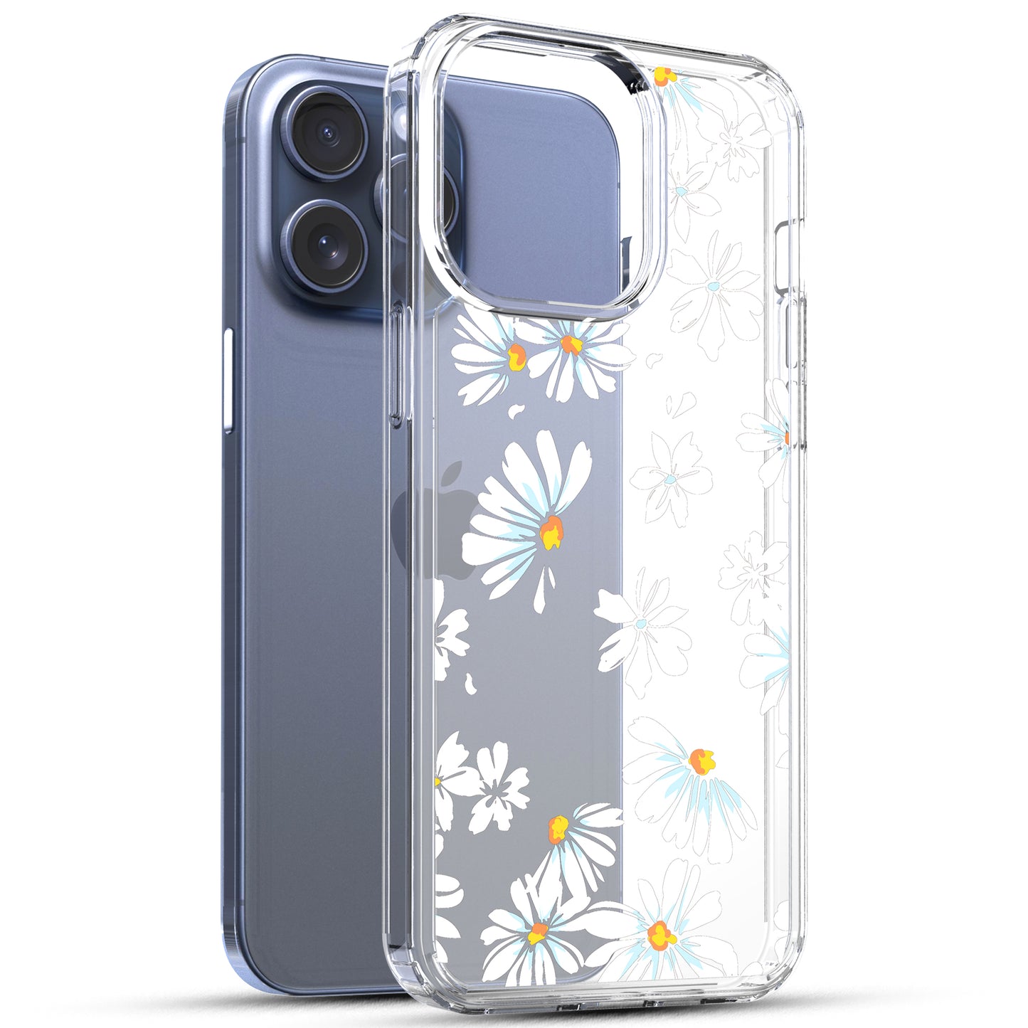 iPhone 15 Pro Case, Anti-Scratch Clear Case - Little Daisy