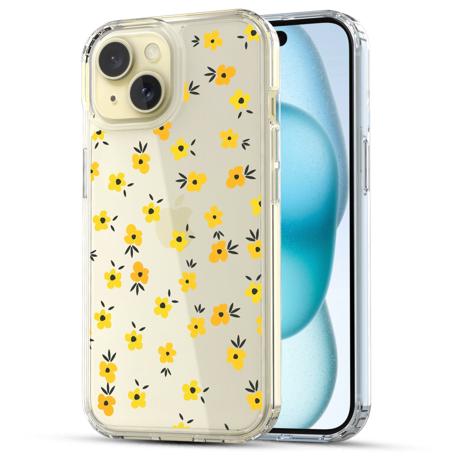 iPhone 15 Case, Anti-Scratch Clear Case - Yellow Daisy Flower