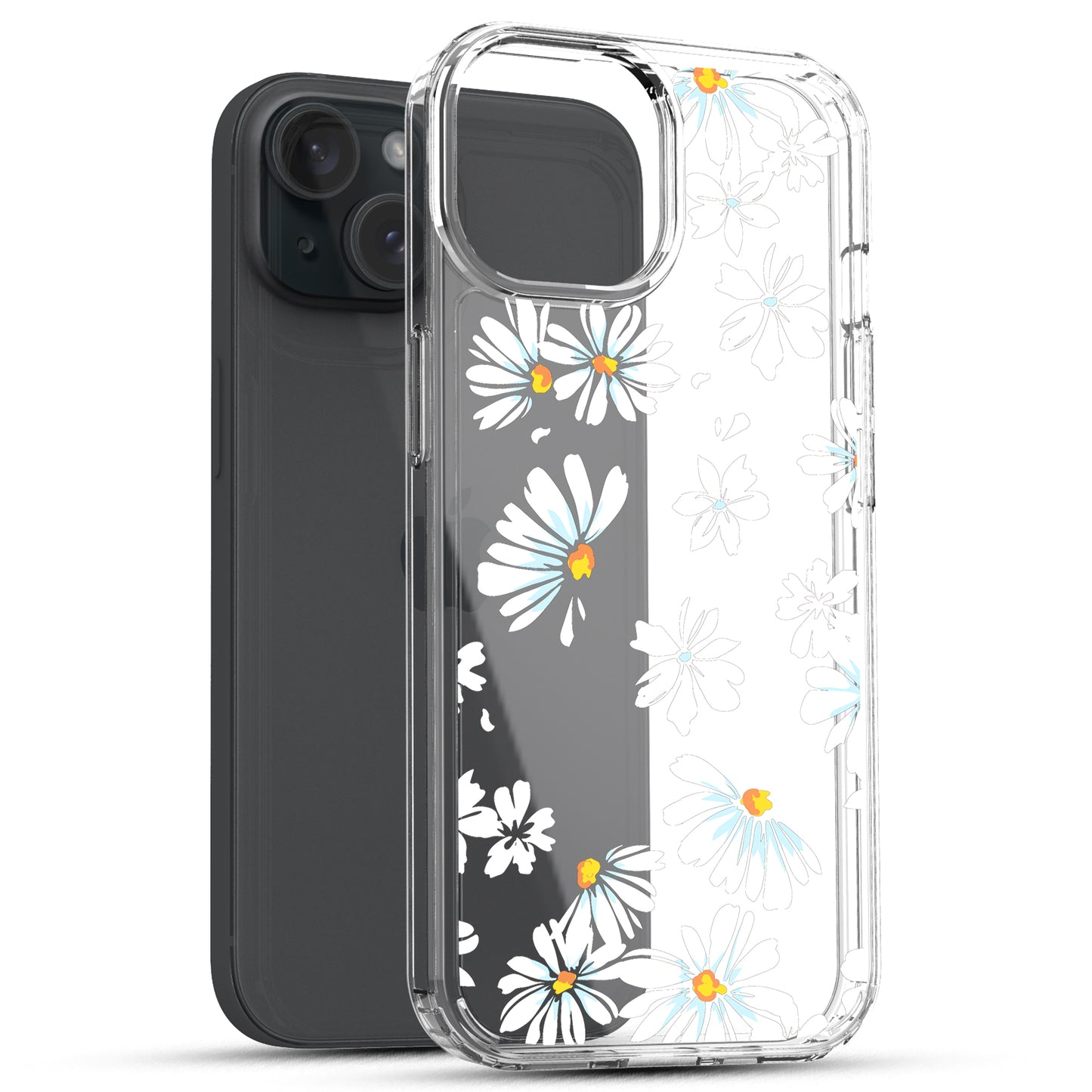 iPhone 15 Case, Anti-Scratch Clear Case - Little Daisy