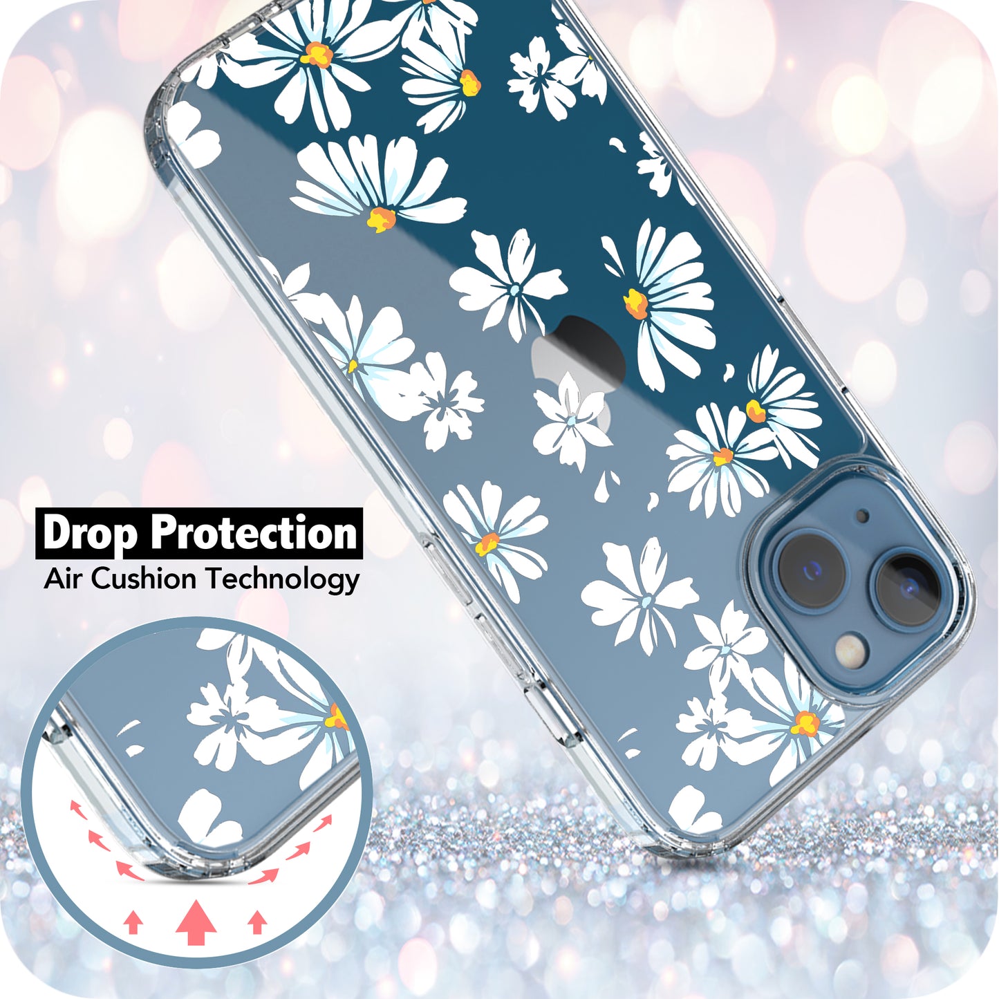 iPhone 13 Case, Anti-Scratch Clear Case - Little Daisy