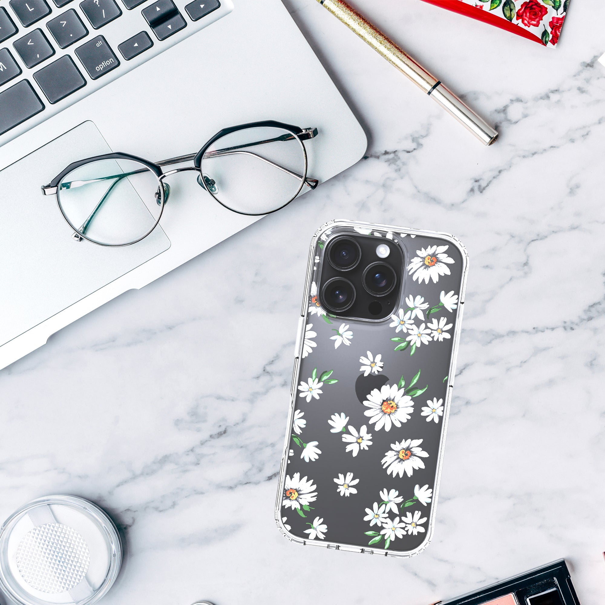iPhone 16 Pro Max Case, Anti-Scratch Clear Case - Daisy – RANZNOVA