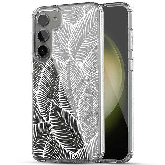 Samsung Galaxy S23 Case, Anti-Scratch Clear Case with Design - Palm Tree Leaves