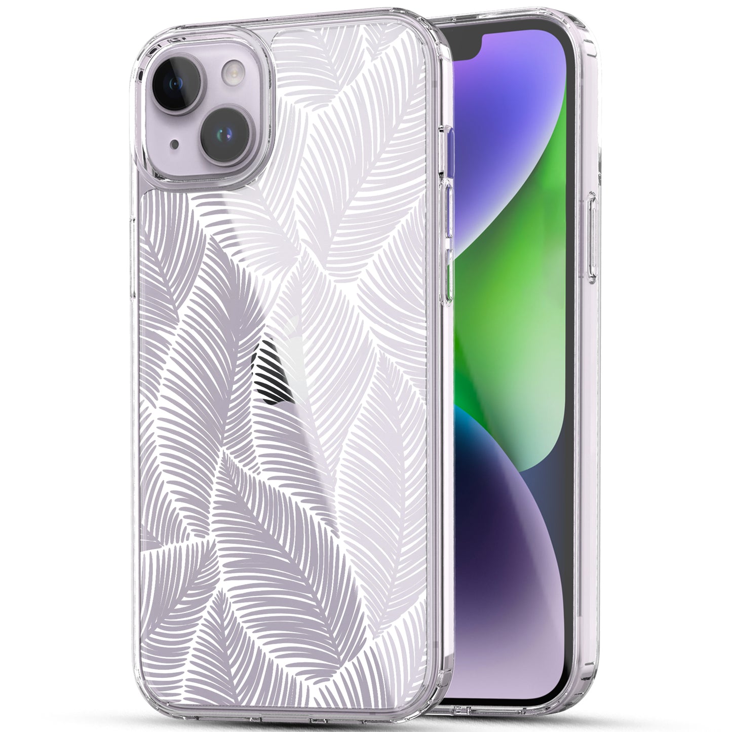 iPhone 14 Plus Case, Anti-Scratch Clear Case - Palm Tree Leaves