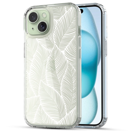 iPhone 15 Case, Anti-Scratch Clear Case - Palm Tree Leaves