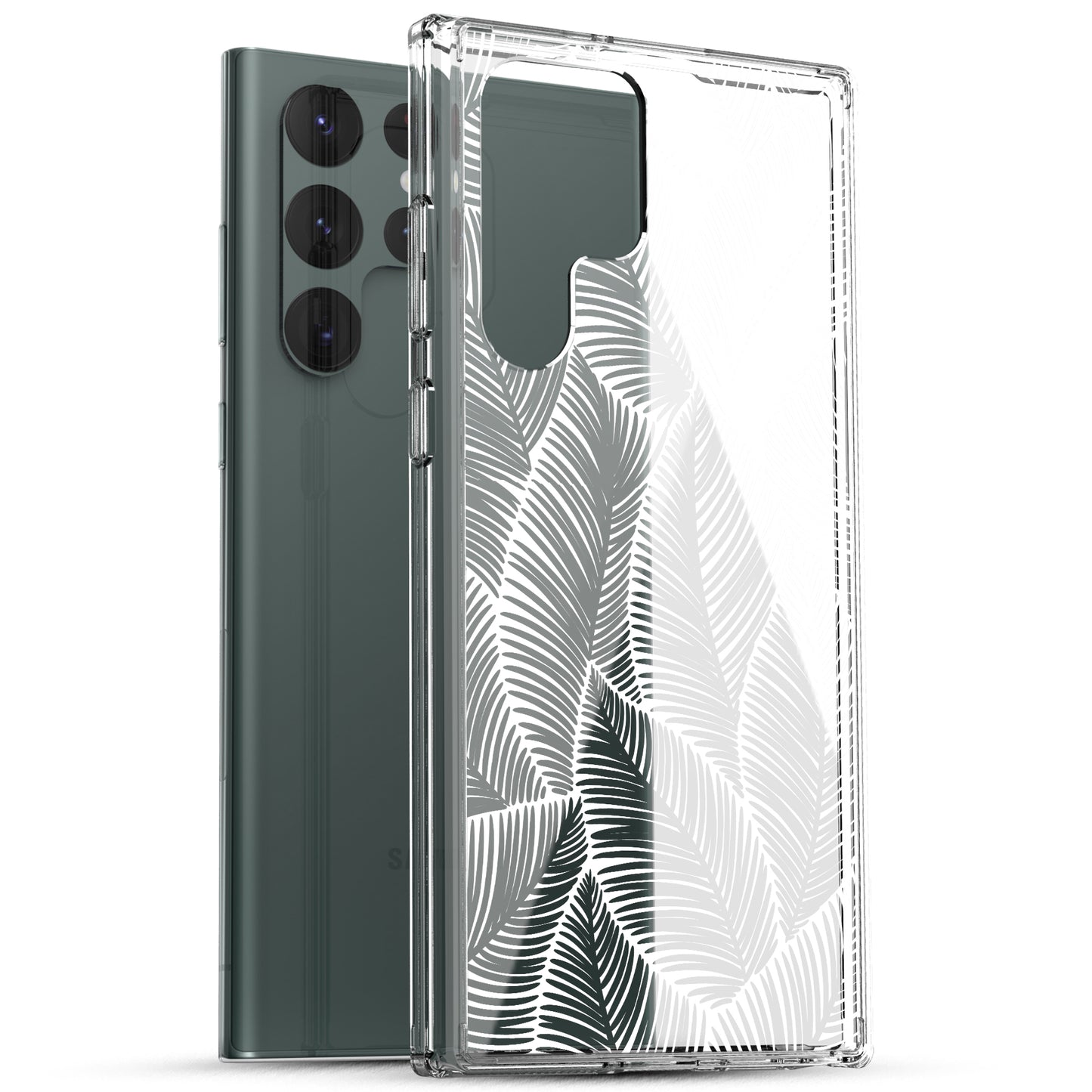 Samsung Galaxy S22 Ultra (5G) Case, Anti-Scratch Clear Case - Palm Tree Leaves