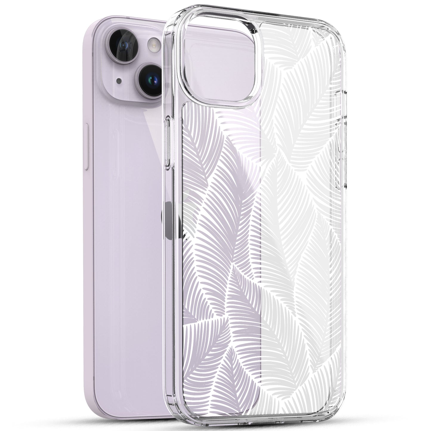 iPhone 14 Plus Case, Anti-Scratch Clear Case - Palm Tree Leaves