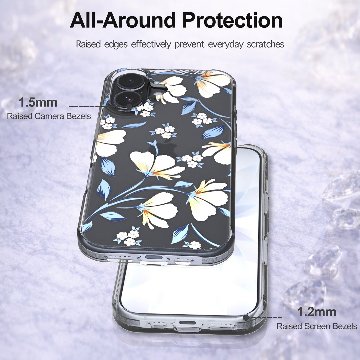 iPhone 16 Case, Anti-Scratch Clear Case - Lily Flower