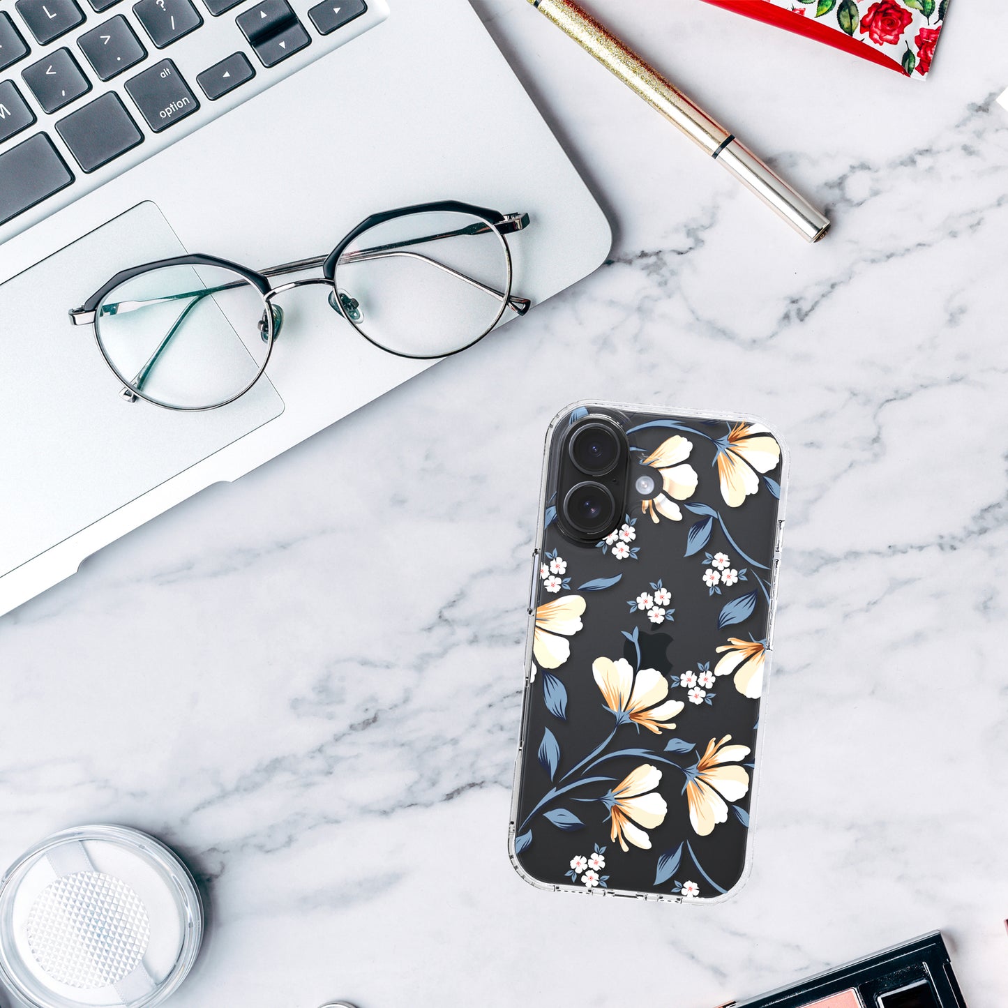 iPhone 16 Case, Anti-Scratch Clear Case - Lily Flower