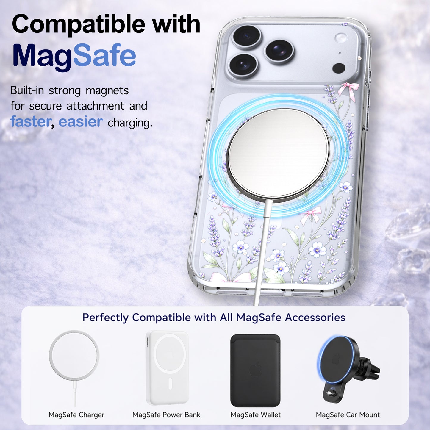 iPhone 17 Pro Case, Anti-Scratch Clear Case - Purple Lavender