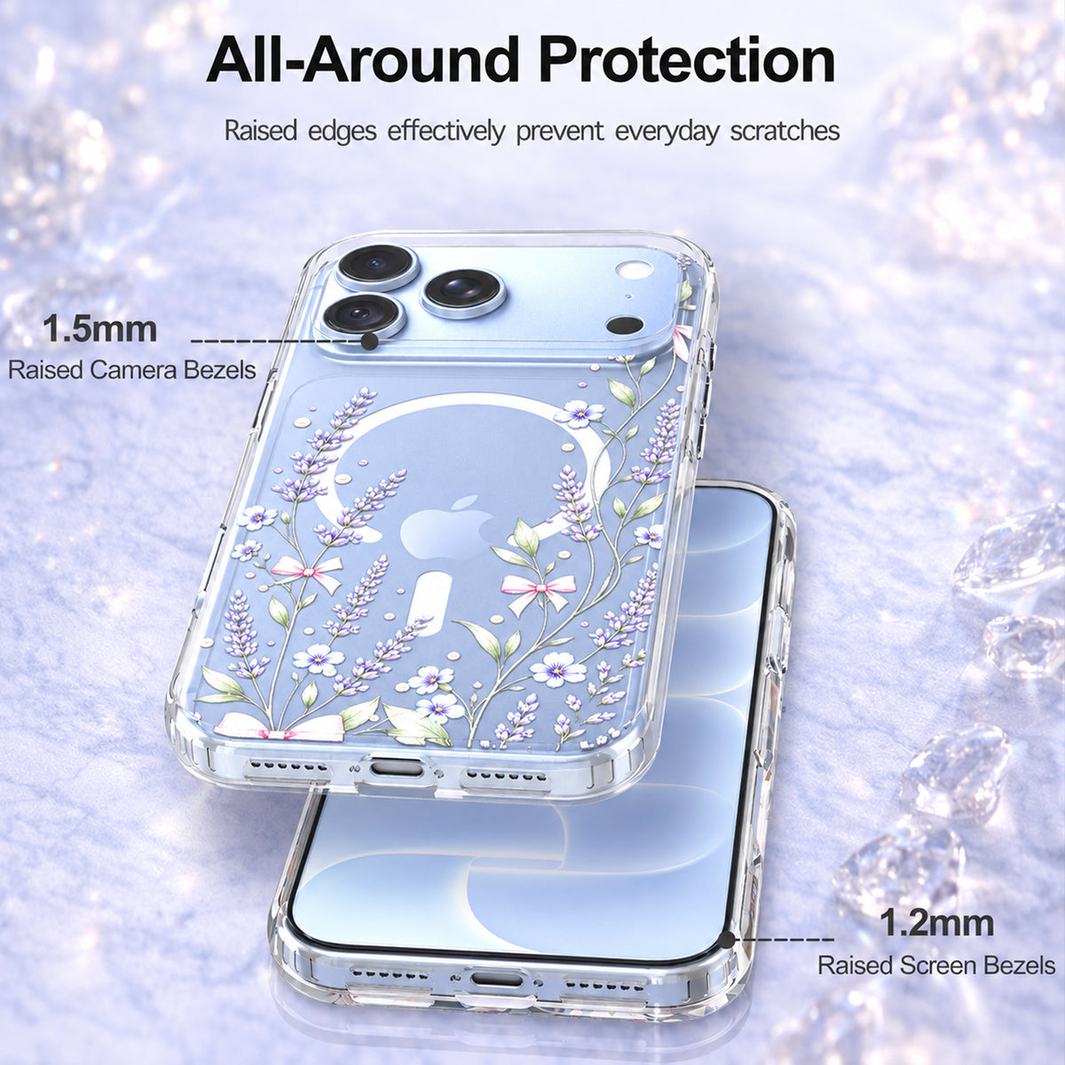 iPhone 18 Pro Case, Anti-Scratch Clear Case - Purple Lavender