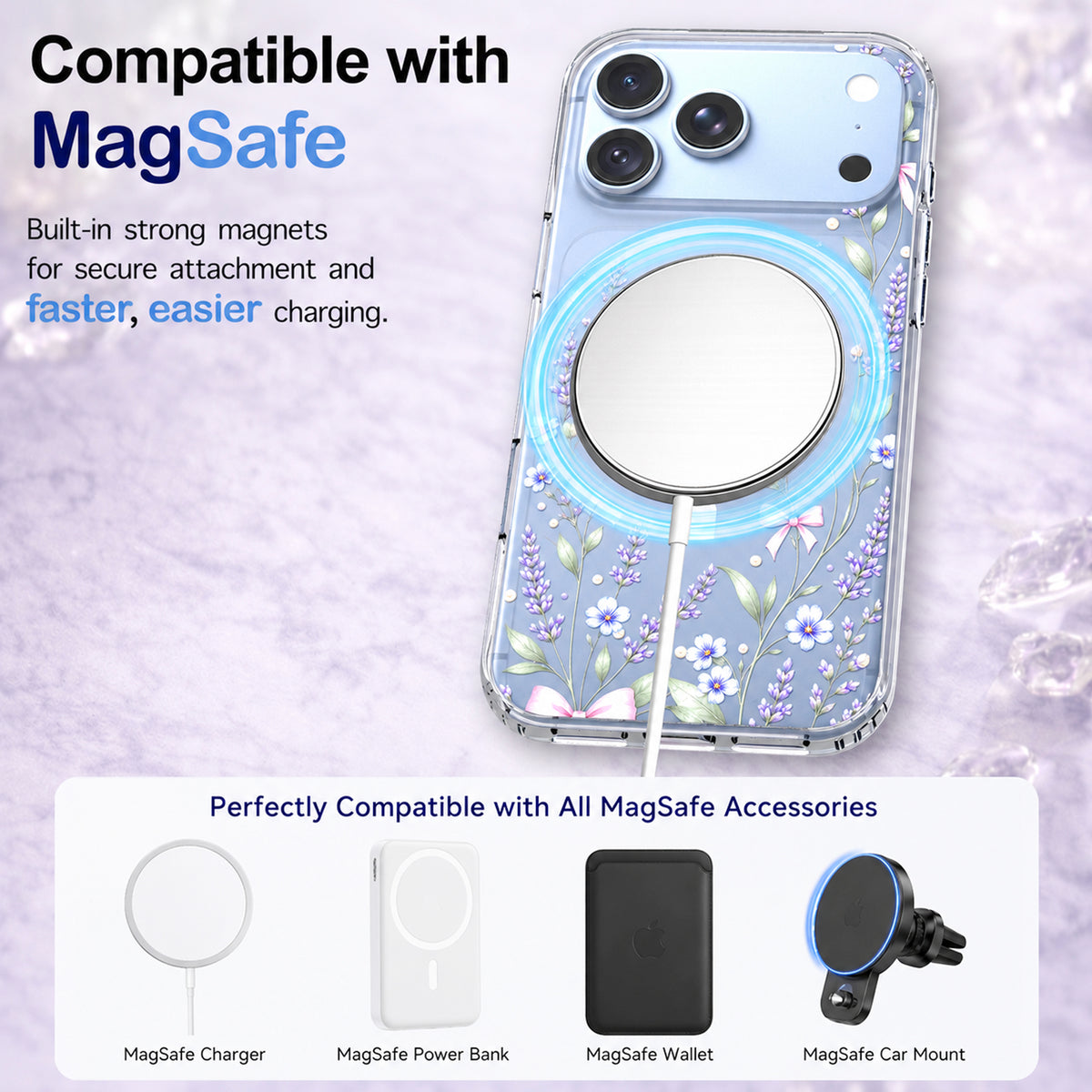 iPhone 18 Pro Case, Anti-Scratch Clear Case - Purple Lavender