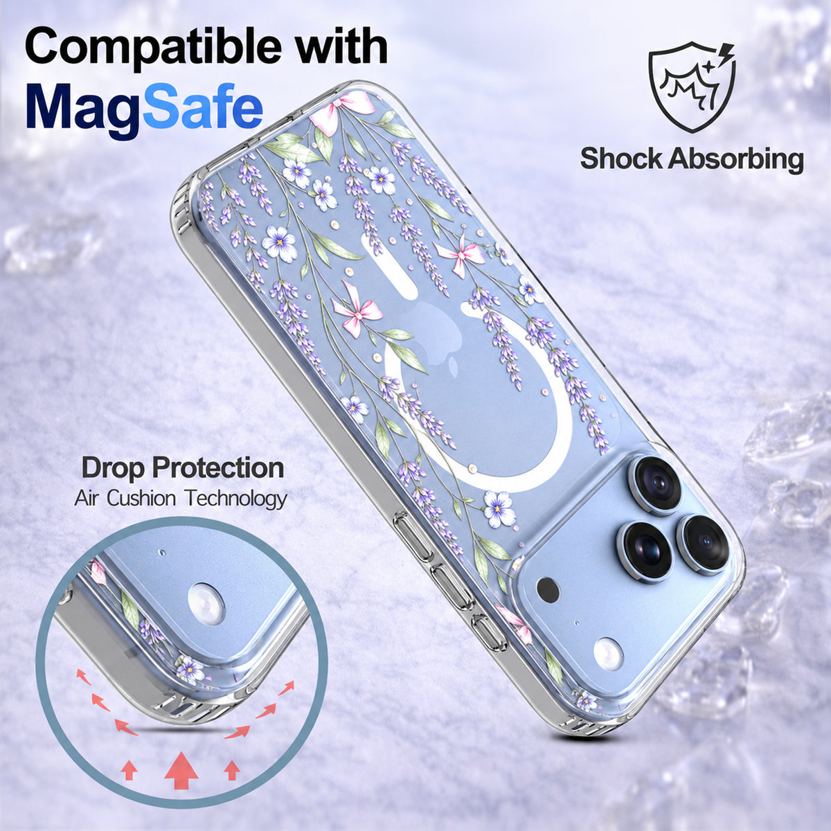iPhone 18 Pro Case, Anti-Scratch Clear Case - Purple Lavender