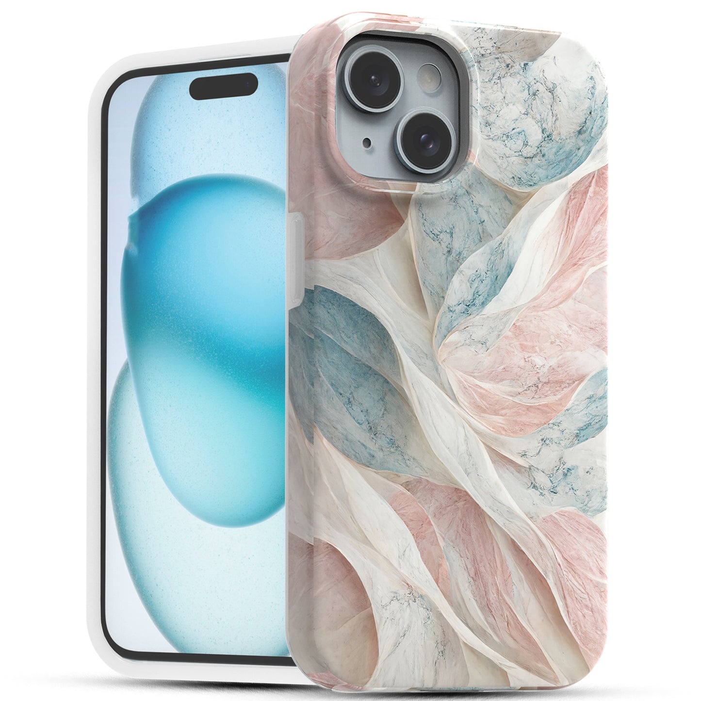 iPhone 15 Case, Slim Glossy Scratch-Proof Case - Abstract Marbling Art