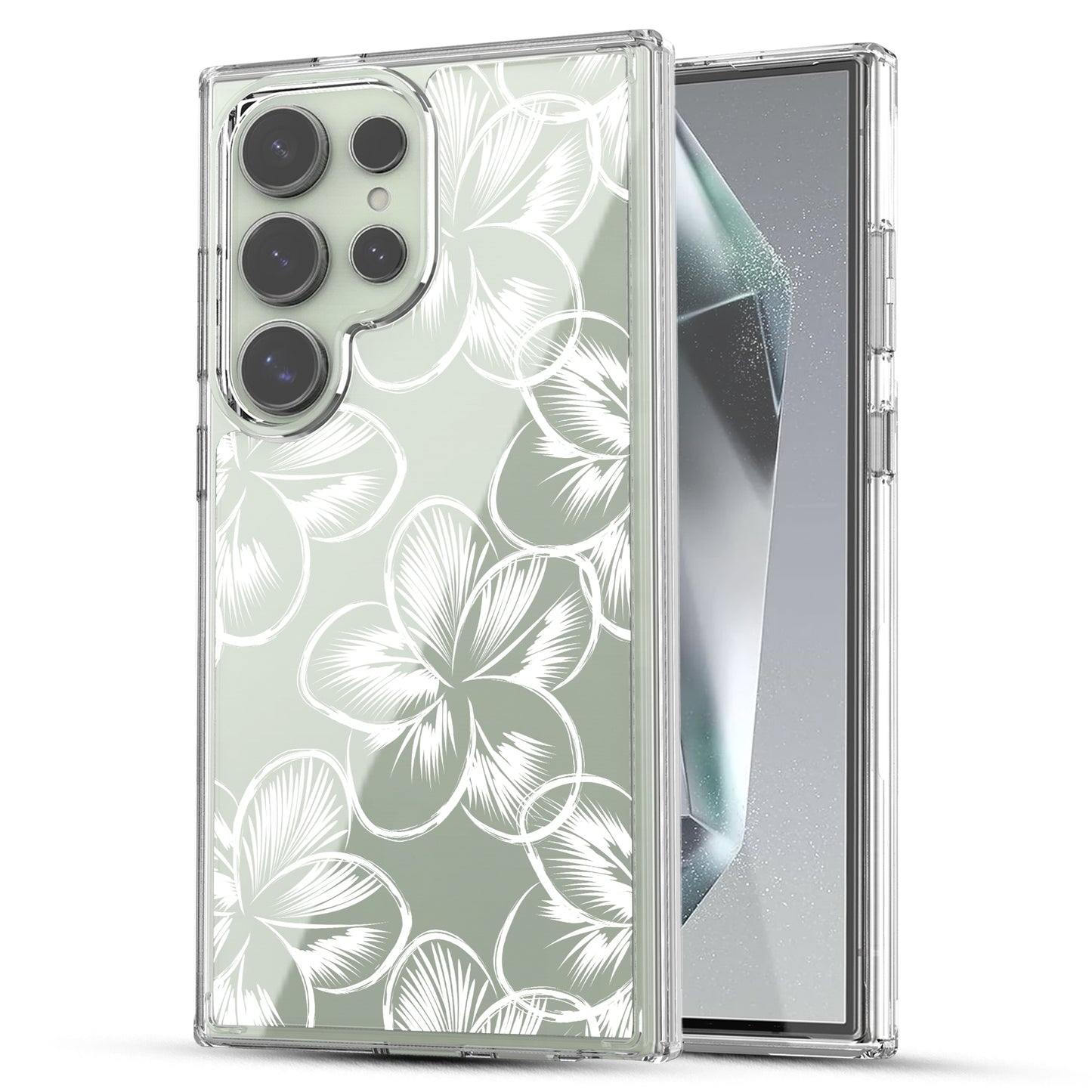 Samsung Galaxy S24 Ultra Case, Anti-Scratch Clear Case with Design - Tropical Flower