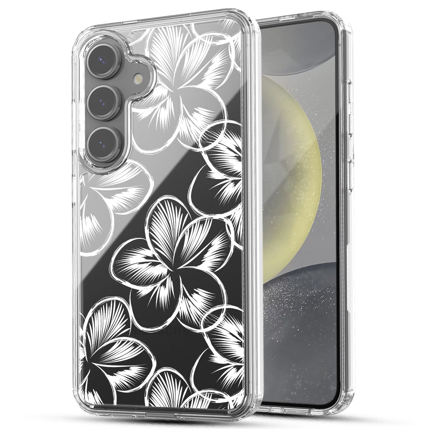 Samsung Galaxy S24 Case, Anti-Scratch Clear Case with Design - Tropical Flower