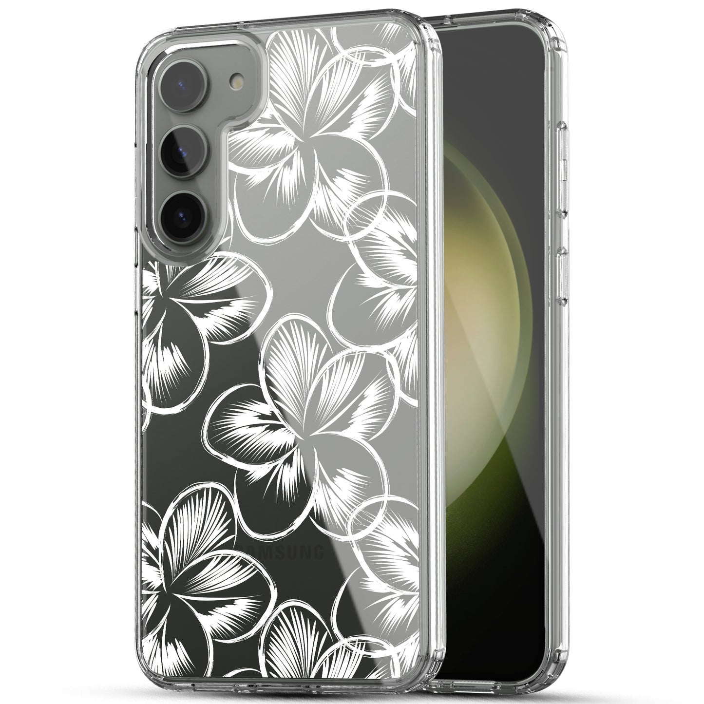 Samsung Galaxy S23 Case, Anti-Scratch Clear Case with Design - Tropical Flower