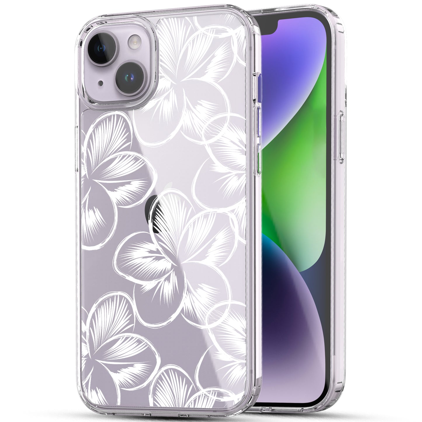 iPhone 14 Case, Anti-Scratch Clear Case - Tropical Flower