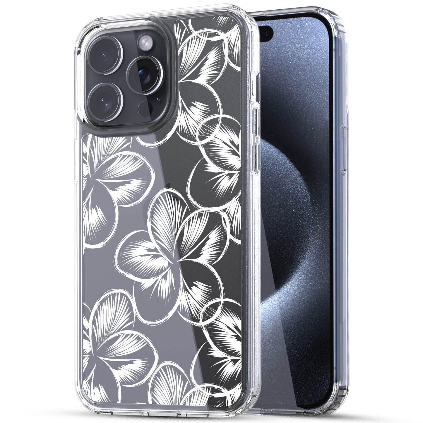 iPhone 15 Pro Max Case, Anti-Scratch Clear Case - Tropical Flower