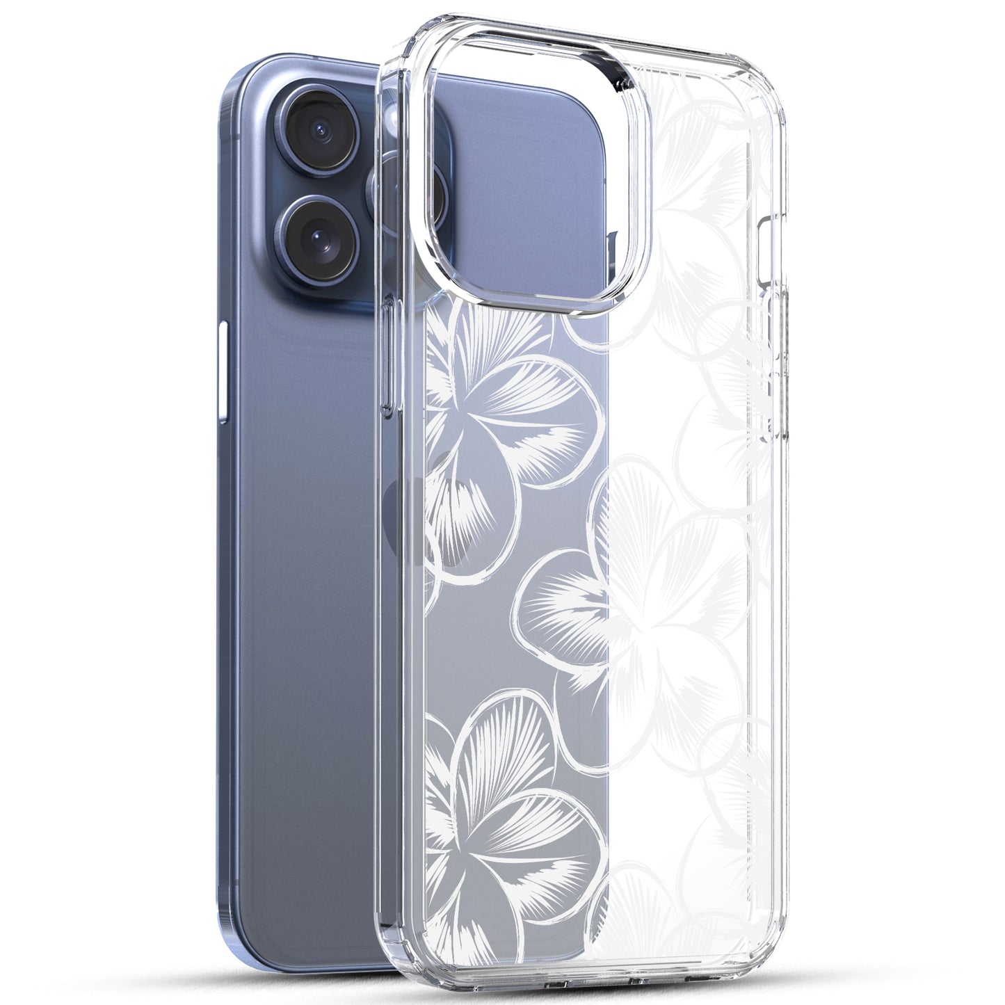 iPhone 15 Pro Max Case, Anti-Scratch Clear Case - Tropical Flower