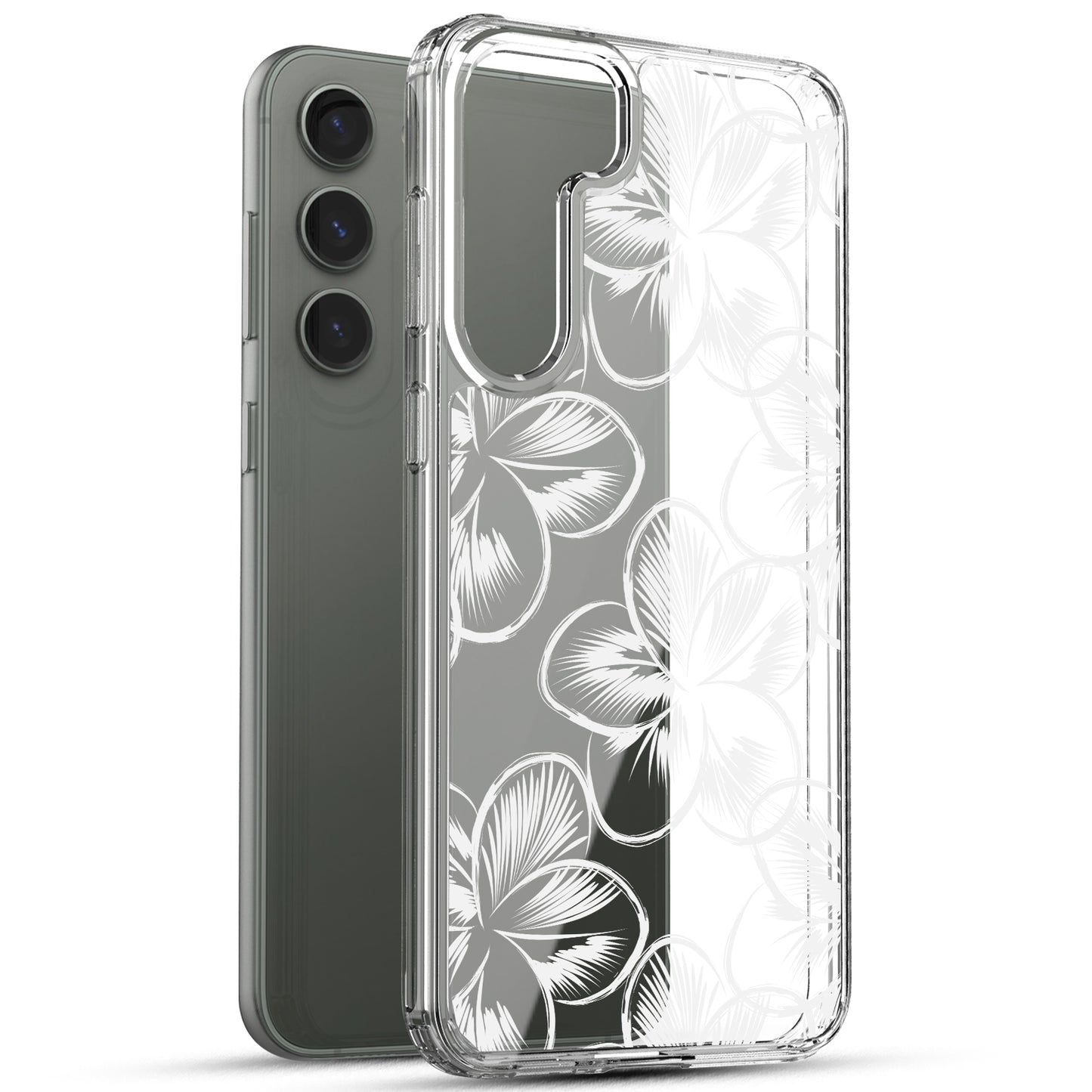 Samsung Galaxy S23 Case, Anti-Scratch Clear Case with Design - Tropical Flower