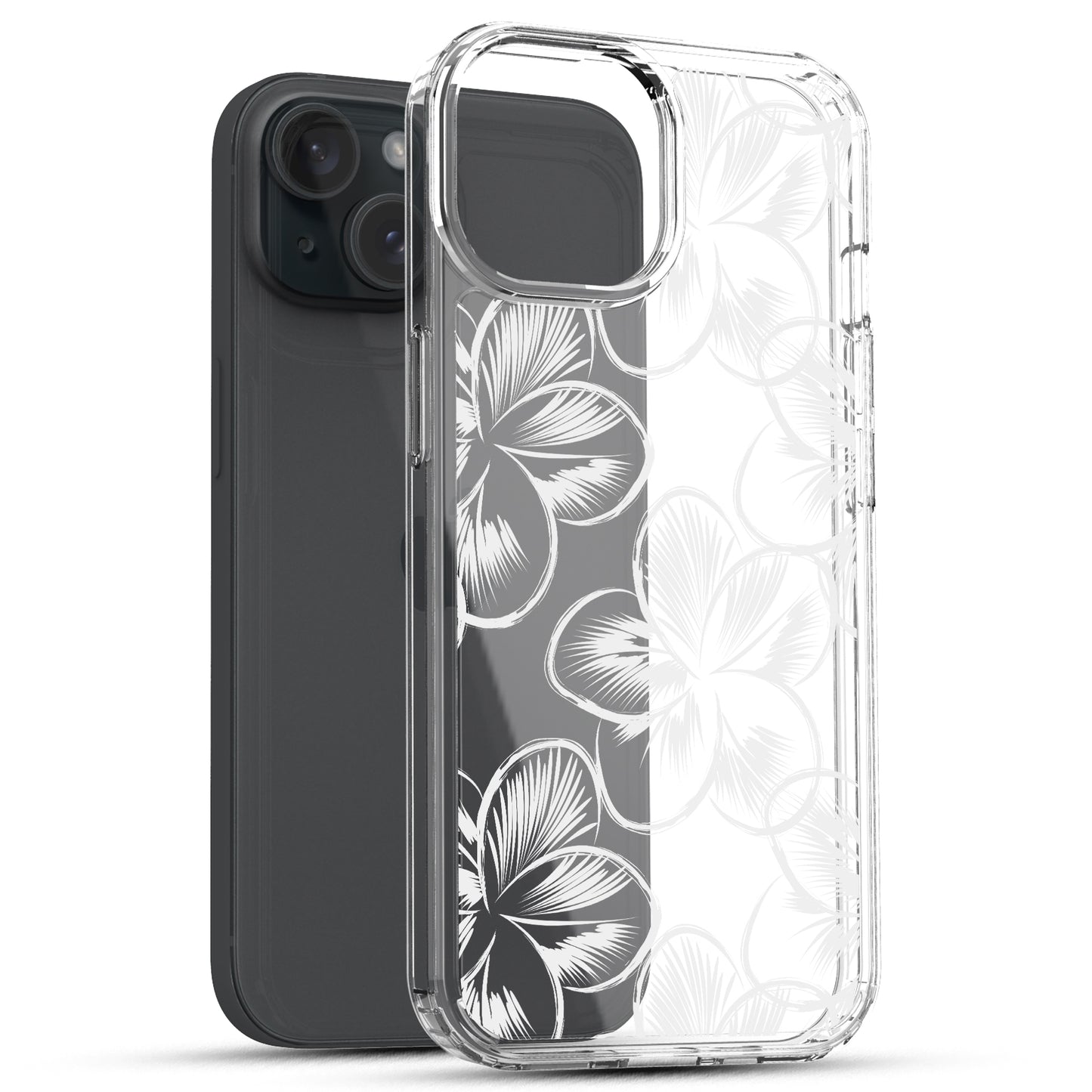 iPhone 15 Case, Anti-Scratch Clear Case - Tropical Flower