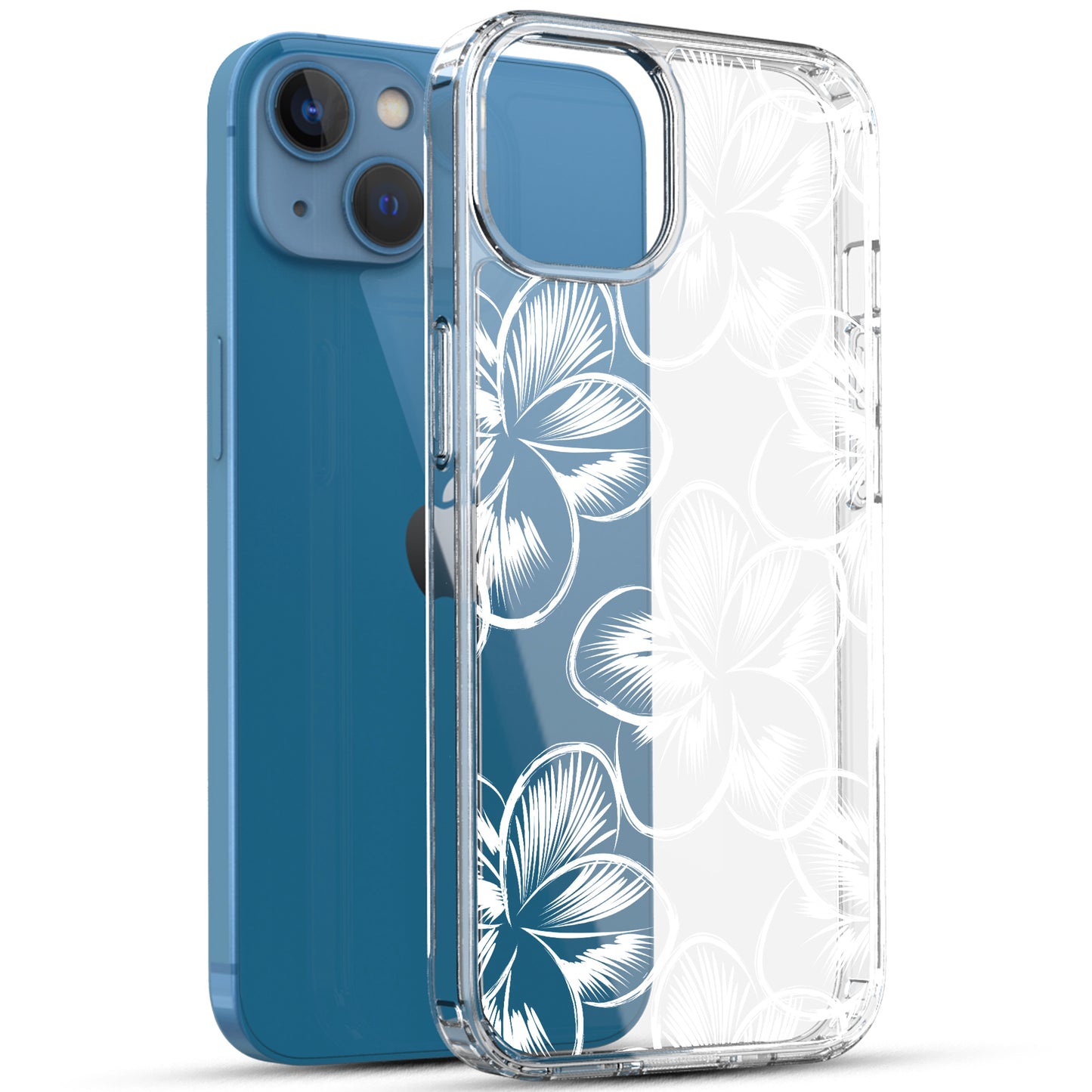 iPhone 13 Case, Anti-Scratch Clear Case - Tropical Flower