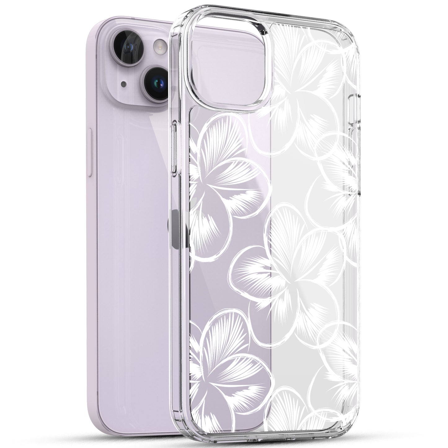 iPhone 14 Case, Anti-Scratch Clear Case - Tropical Flower