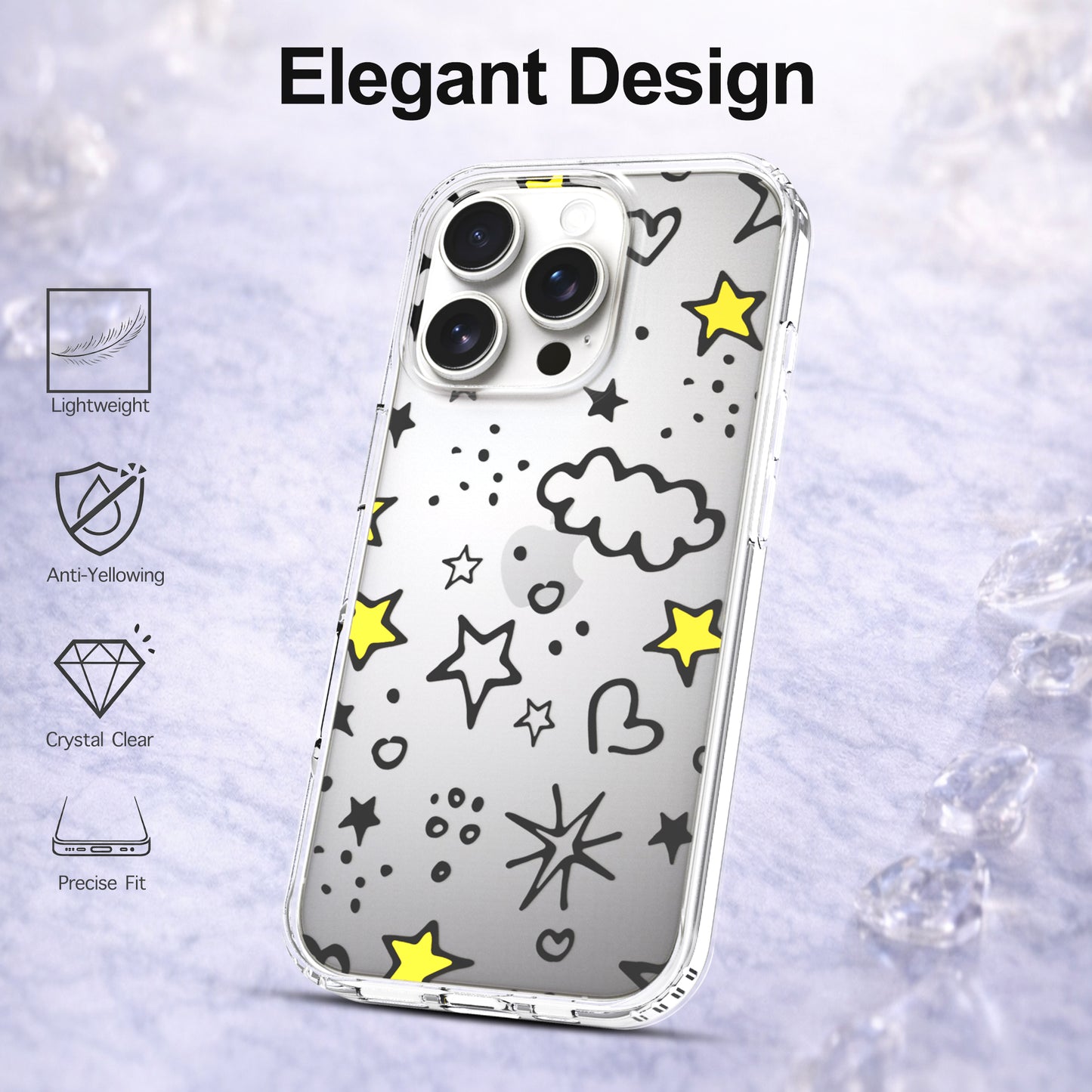 iPhone 16 Pro Max Case, Anti-Scratch Clear Case - Cute Starts
