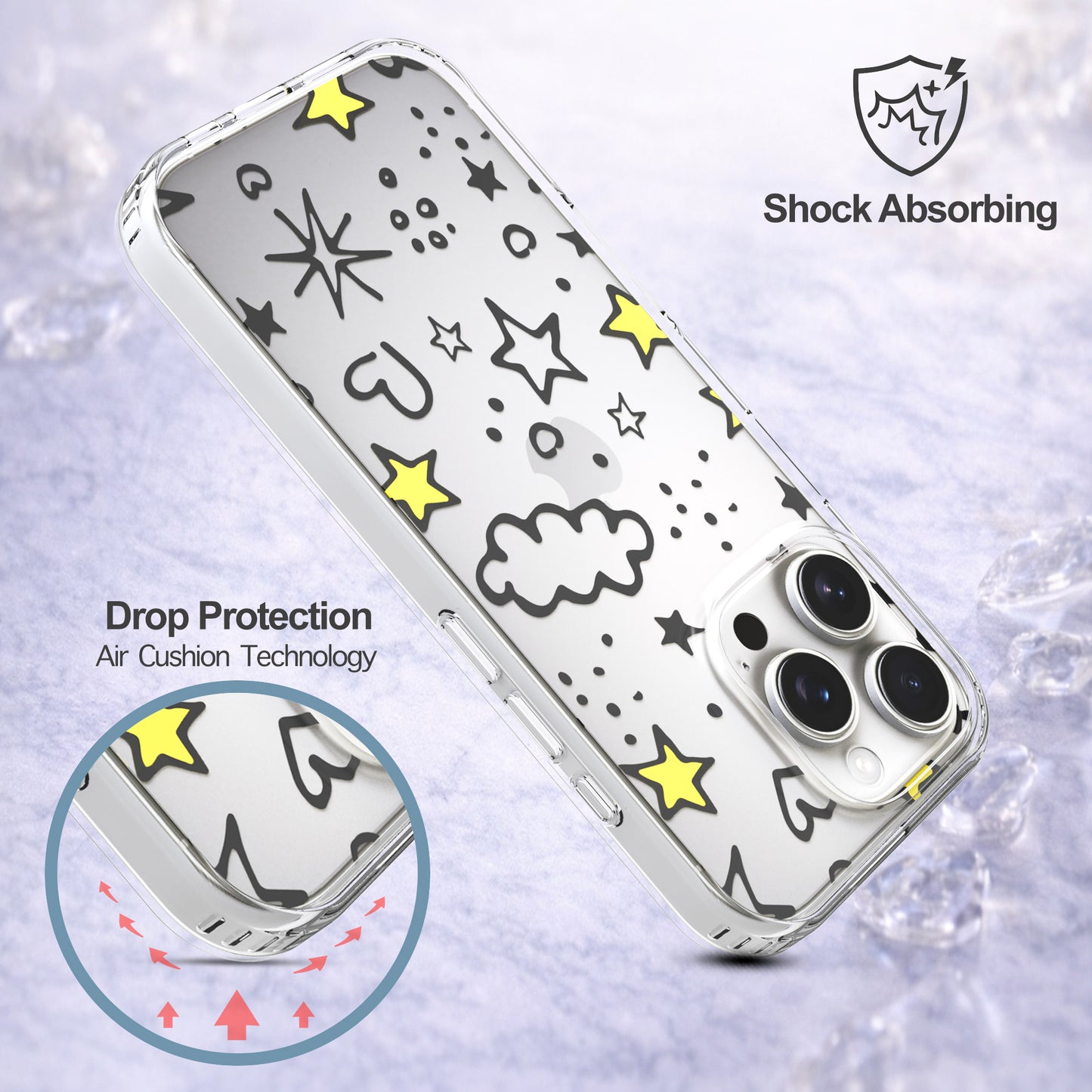 iPhone 16 Pro Max Case, Anti-Scratch Clear Case - Cute Starts
